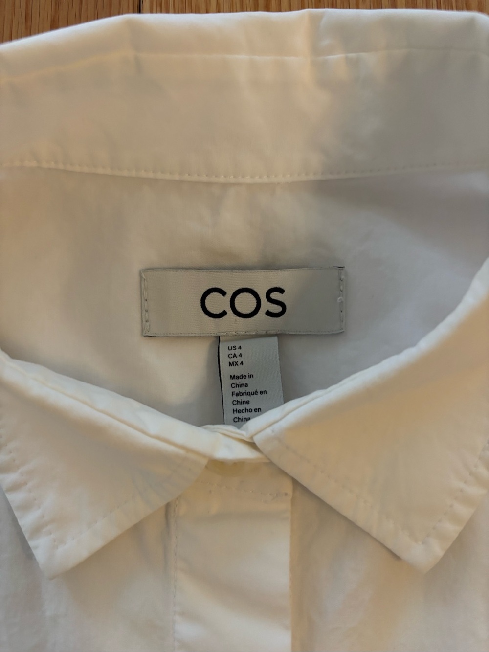 COS White Long-Sleeve Button-Down Shirt - Picture 2 of 4